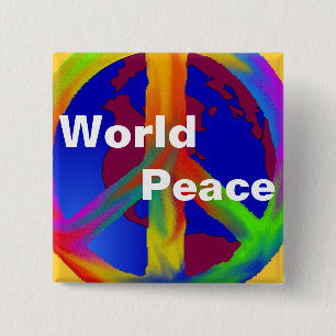 World Peace 15 Cm Square Badge
