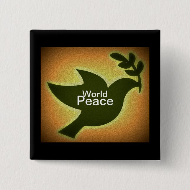 World Peace 15 Cm Square Badge (Front)