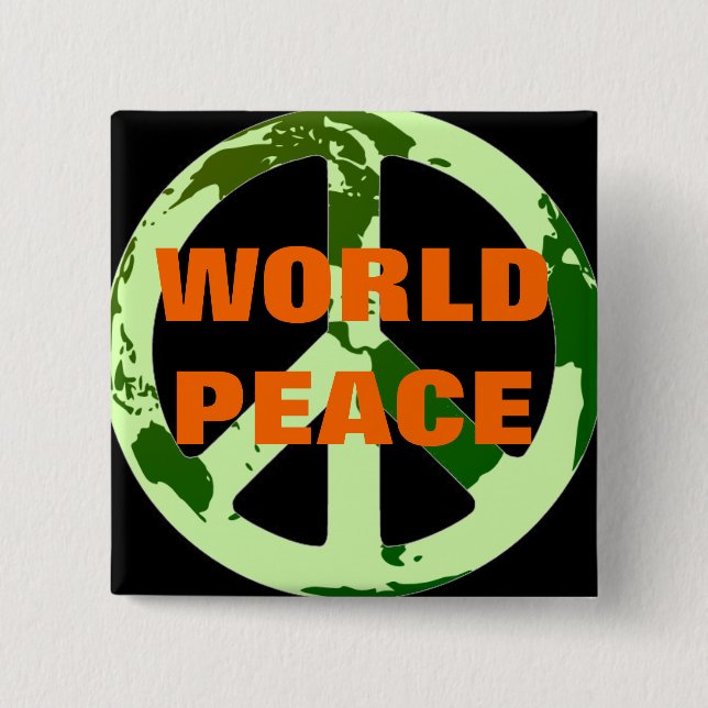 WORLD PEACE 15 CM SQUARE BADGE (Front)