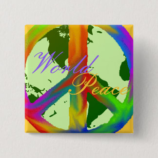 World Peace 15 Cm Square Badge