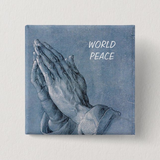 world peace 15 cm square badge (Front)