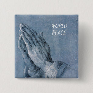world peace 15 cm square badge
