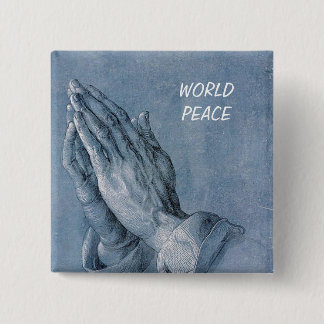 world peace 15 cm square badge