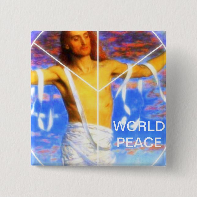 WORLD PEACE 15 CM SQUARE BADGE (Front)