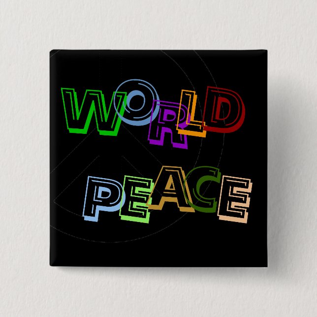 WORLD PEACE 15 CM SQUARE BADGE (Front)