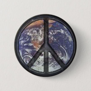 world peace 6 cm round badge