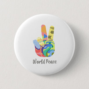 World Peace 6 Cm Round Badge
