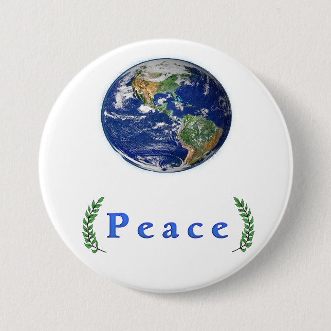 World peace 7.5 cm round badge (Front)