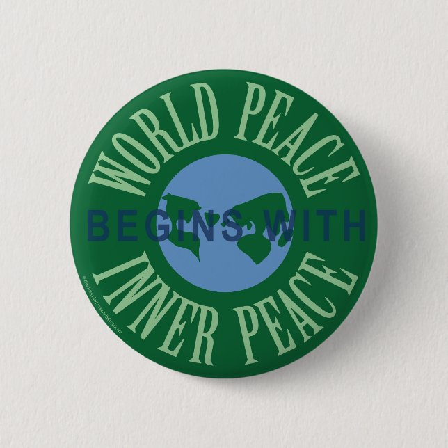 World Peace Begins With Inner Peace Button (Round) (Front)
