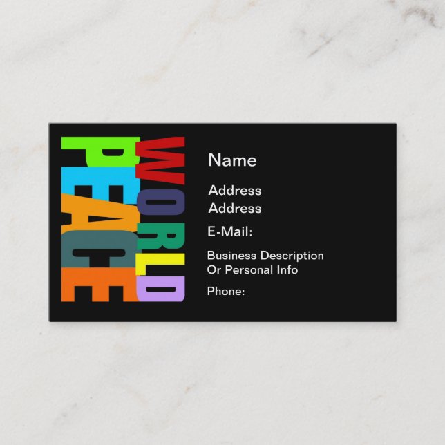 WORLD PEACE BUSINESS CARD (Front)