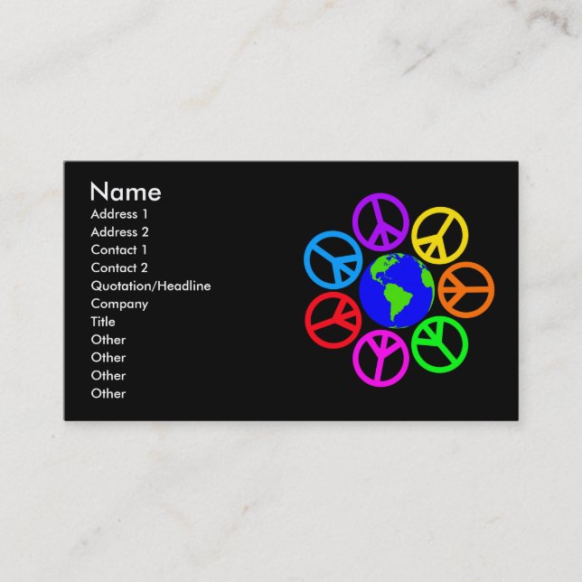 WORLD PEACE BUSINESS CARDS (Front)