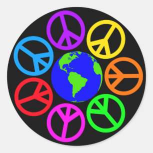 WORLD PEACE CLASSIC ROUND STICKER