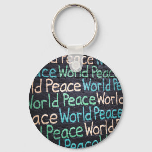 World Peace Colorful Love Peaceful Key Ring