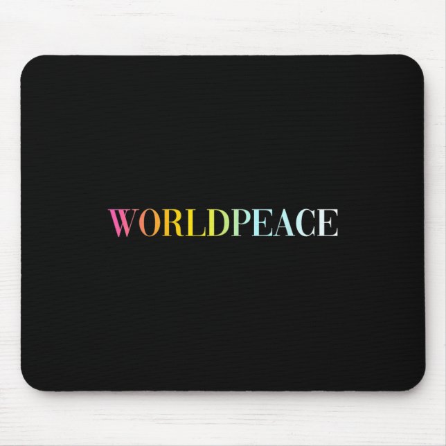 World Peace (colourful Text)  Mouse Mat (Front)