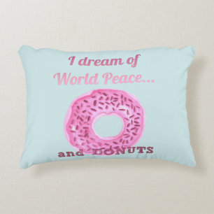 World Peace & Doughnuts Decorative Cushion