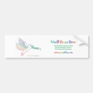 World Peace Dove Bumpersticker Bumper Sticker