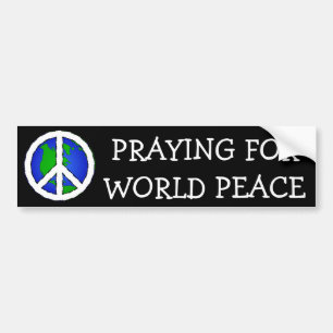 World Peace Earth and Peace Sign BUMPER STICKER