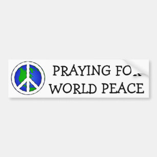 World Peace Earth and Peace Sign BUMPER STICKER