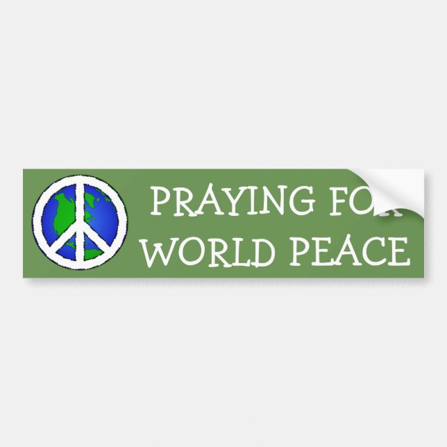 World Peace Earth and Peace Sign BUMPER STICKER (Front)