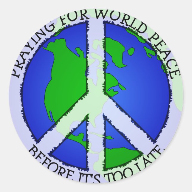 World Peace Earth and Peace Sign Sticker (Front)