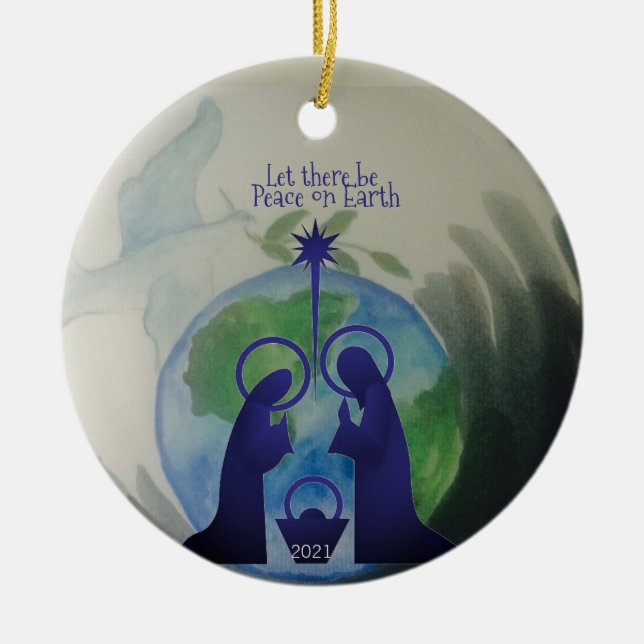 World Peace Flat Ornament (Front)