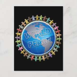 WORLD PEACE HANDS AROUND THE WORLD POSTCARD