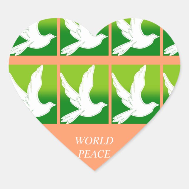 WORLD PEACE HEART STICKER (Front)