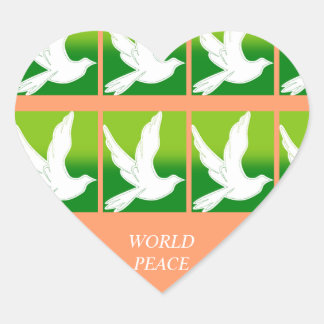 WORLD PEACE HEART STICKER