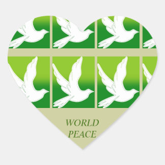 WORLD PEACE HEART STICKER