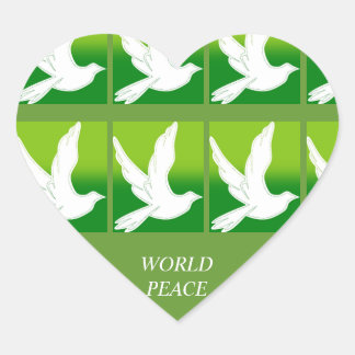 WORLD PEACE HEART STICKER