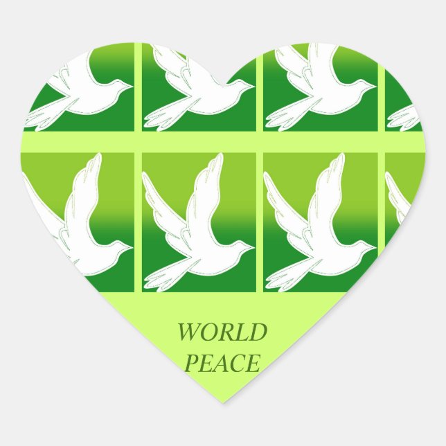 WORLD PEACE HEART STICKER (Front)