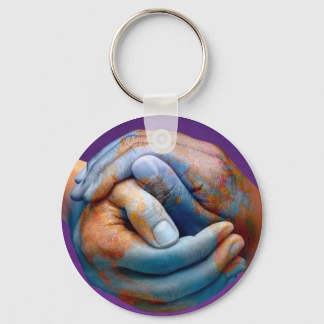 World Peace in My Hands Key Ring (Front)