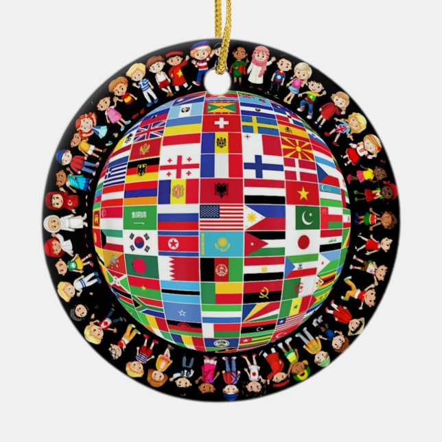 World Peace International Day Ceramic Tree Decoration (Front)