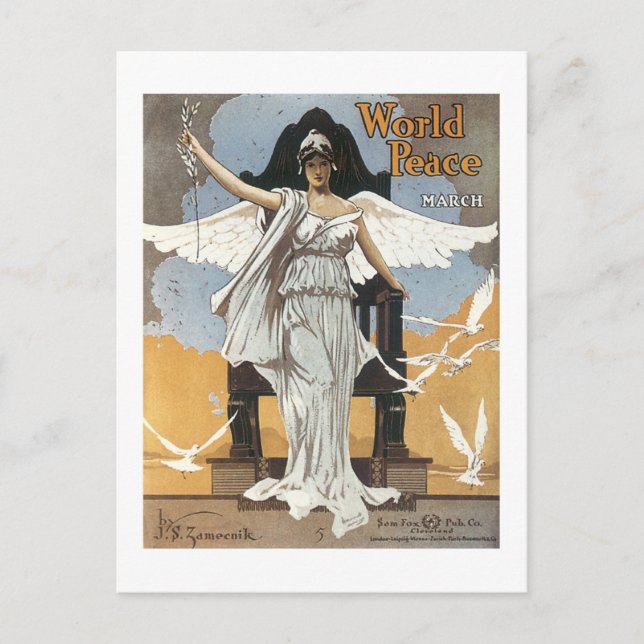 World Peace March Vintage Songbook Cover Postcard (Front)