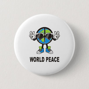 World Peace On Earth Shirt Global Love Peace Sign 6 Cm Round Badge