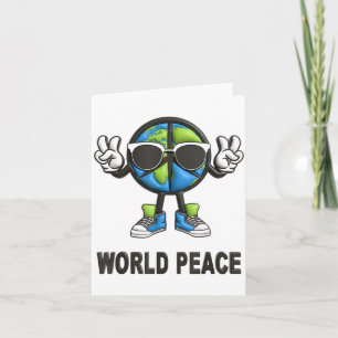World Peace On Earth Shirt Global Love Peace Sign  Card