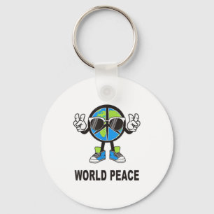 World Peace On Earth Shirt Global Love Peace Sign Key Ring