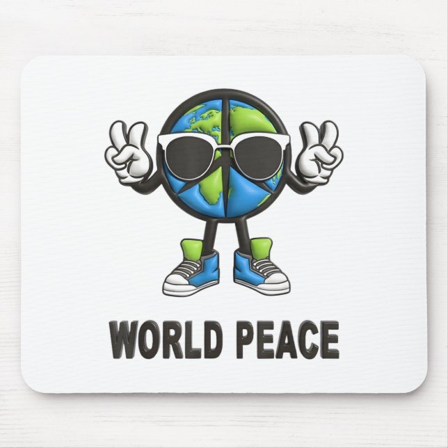 World Peace On Earth Shirt Global Love Peace Sign  Mouse Mat (Front)