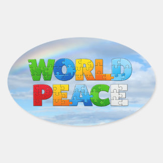 World Peace Oval Sticker