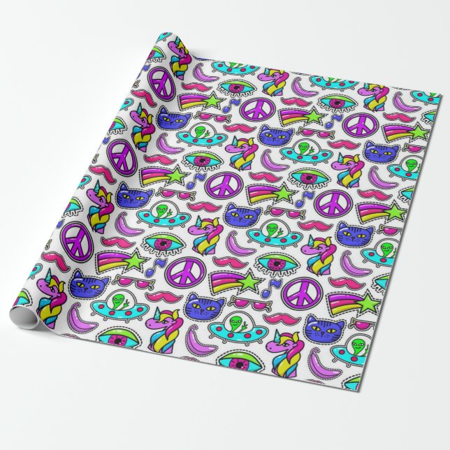 World Peace Pattern Wrapping Paper (Unrolled)