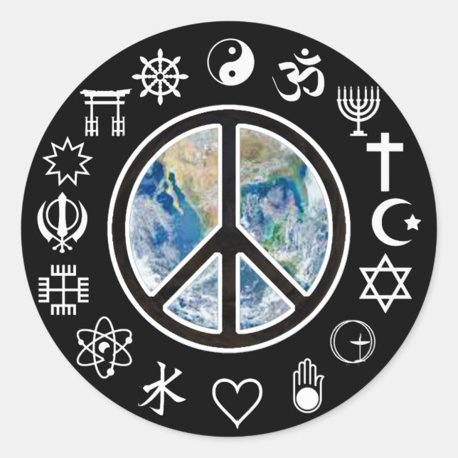 World Peace - Peace on Earth Classic Round Sticker (Front)