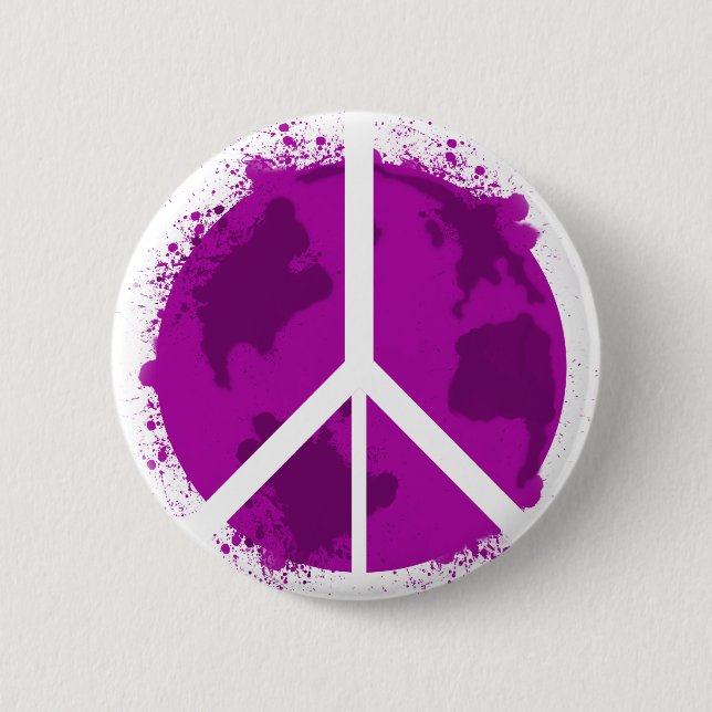 World Peace, Pink 6 Cm Round Badge (Front)