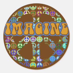 World Peace - Retro Classic Round Sticker