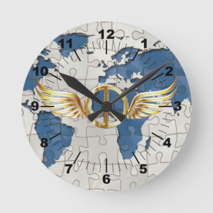 World peace round clock