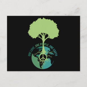 World Peace Sign Tree Earth Postcard