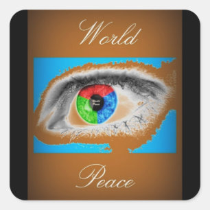 WORLD PEACE SQUARE STICKER