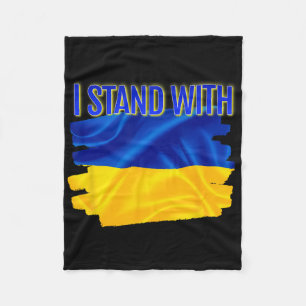 World Peace Support Ukrainian Flag I Stand With Uk Fleece Blanket