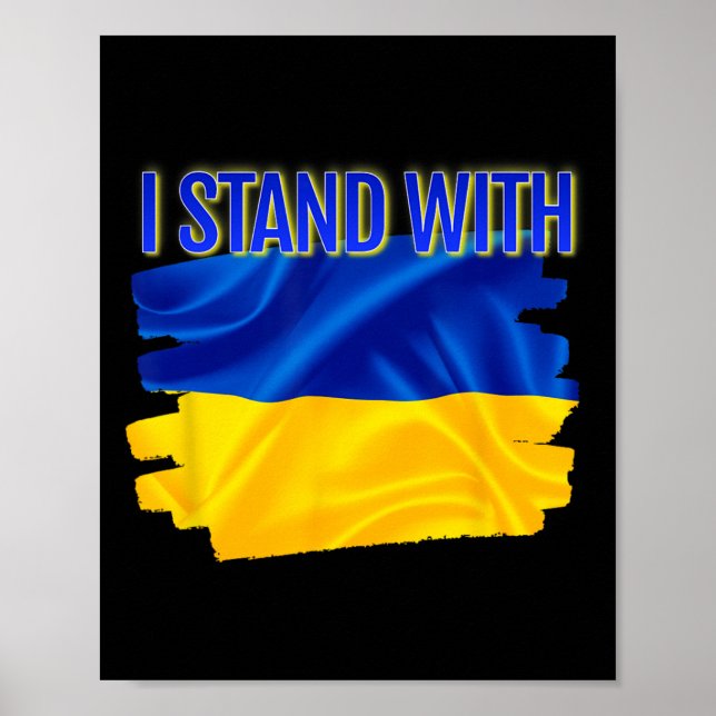World Peace Support Ukrainian Flag I Stand With Uk Poster (Front)