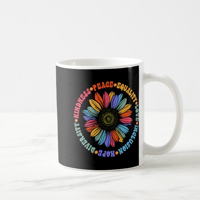 World Peace Supporter Sunflower Floral Outfit Kind Coffee Mug (Right)