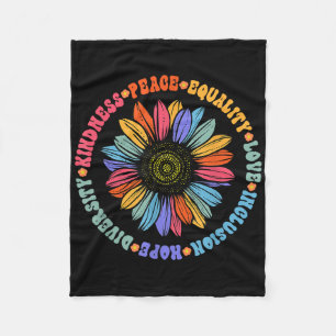 World Peace Supporter Sunflower Floral Outfit Kind Fleece Blanket